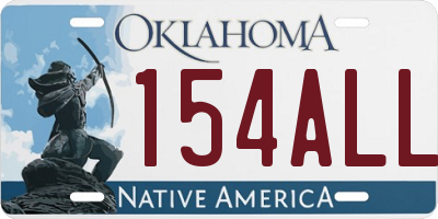 OK license plate 154ALL