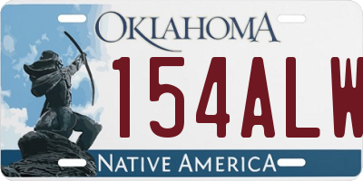OK license plate 154ALW