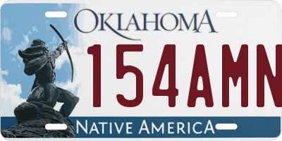 OK license plate 154AMN
