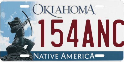 OK license plate 154ANC