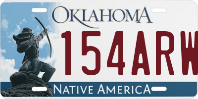 OK license plate 154ARW