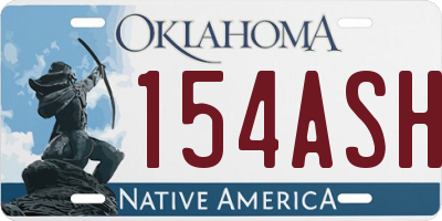 OK license plate 154ASH