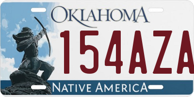 OK license plate 154AZA