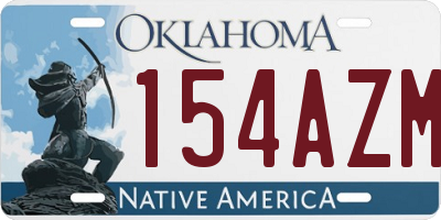 OK license plate 154AZM