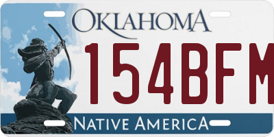 OK license plate 154BFM