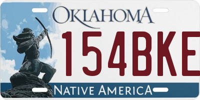 OK license plate 154BKE