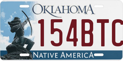 OK license plate 154BTC
