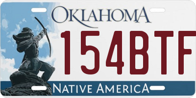 OK license plate 154BTF