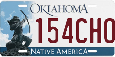 OK license plate 154CHO