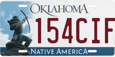 OK license plate 154CIF
