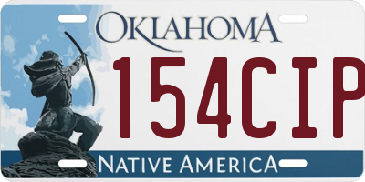 OK license plate 154CIP