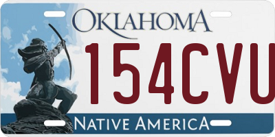 OK license plate 154CVU