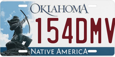 OK license plate 154DMV