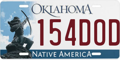 OK license plate 154DOD