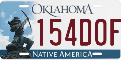 OK license plate 154DOF
