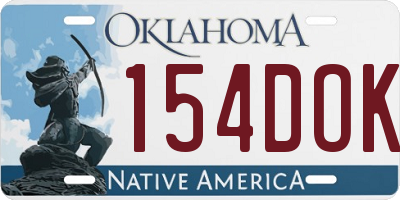 OK license plate 154DOK