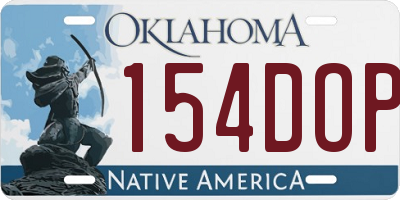 OK license plate 154DOP