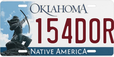 OK license plate 154DOR