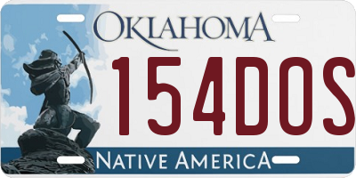 OK license plate 154DOS