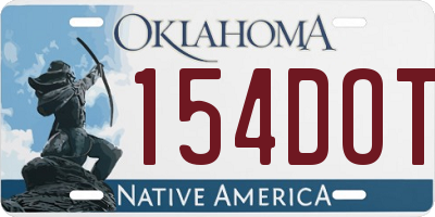 OK license plate 154DOT