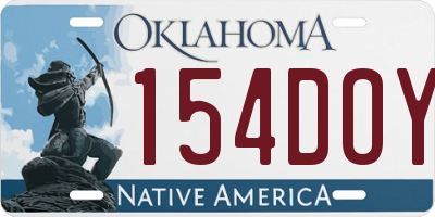 OK license plate 154DOY