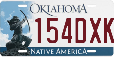 OK license plate 154DXK