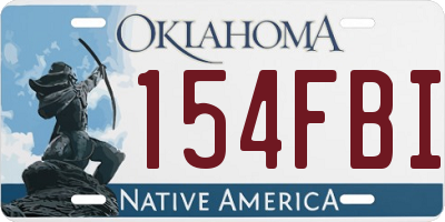 OK license plate 154FBI