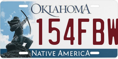 OK license plate 154FBW