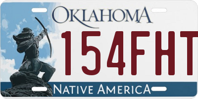 OK license plate 154FHT