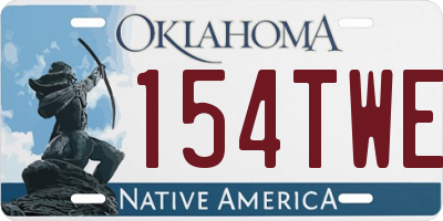 OK license plate 154TWE