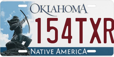OK license plate 154TXR