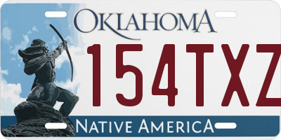 OK license plate 154TXZ