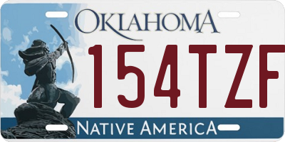 OK license plate 154TZF