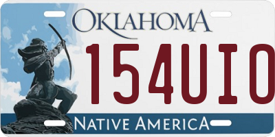 OK license plate 154UIO