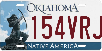 OK license plate 154VRJ
