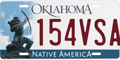 OK license plate 154VSA