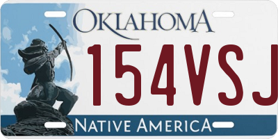 OK license plate 154VSJ