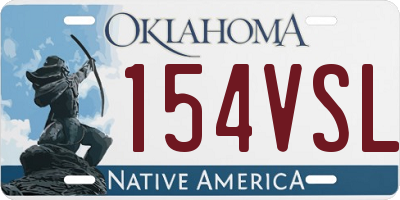 OK license plate 154VSL
