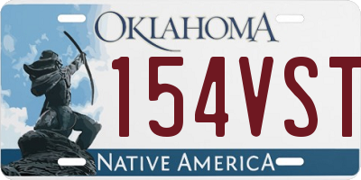 OK license plate 154VST