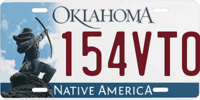 OK license plate 154VTO