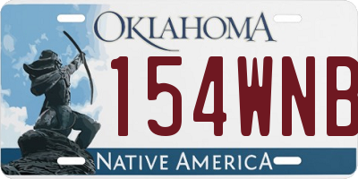 OK license plate 154WNB