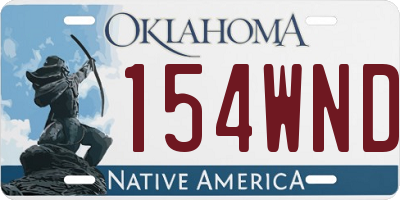OK license plate 154WND