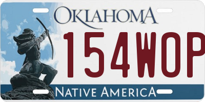 OK license plate 154WOP