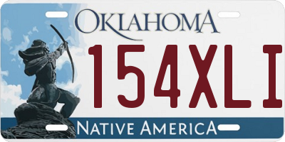 OK license plate 154XLI