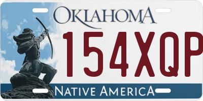 OK license plate 154XQP