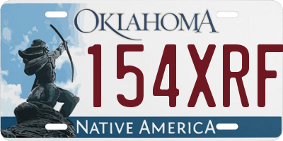 OK license plate 154XRF