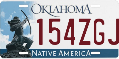 OK license plate 154ZGJ