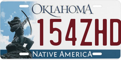 OK license plate 154ZHD