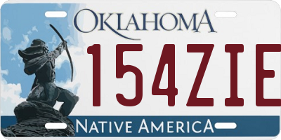 OK license plate 154ZIE