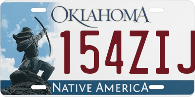 OK license plate 154ZIJ